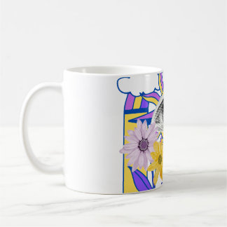 Caneca De Café Olho Místico Arco-íris Floral Colorido Boho