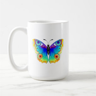 Caneca De Café Olho Peacock da Borboleta Arco-Íris
