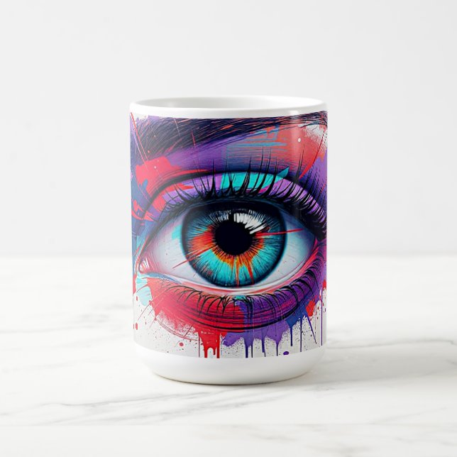 Caneca De Café Olho Surreal Vibrante (Centro)
