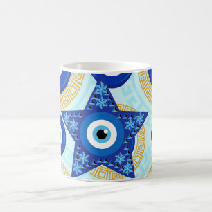 Caneca De Café Olho Turco Colorido Proteção, Estilo Amuleto Nazar