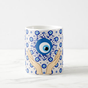 Caneca De Café Olho Turco Colorido Proteção, Estilo Amuleto Nazar