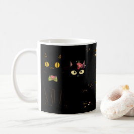 Caneca De Café Olhos Amarelos Pretos Encantadores