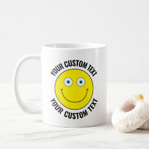 Caneca De Café Olhos Azuis e AMARELOS Personalizados