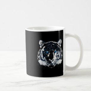 Caneca De Café Olhos Brancos Azuis Selvagens Gato Animal _1