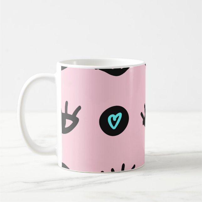 Caneca De Café Olhos Corações Sem Olhos. (Esquerda)