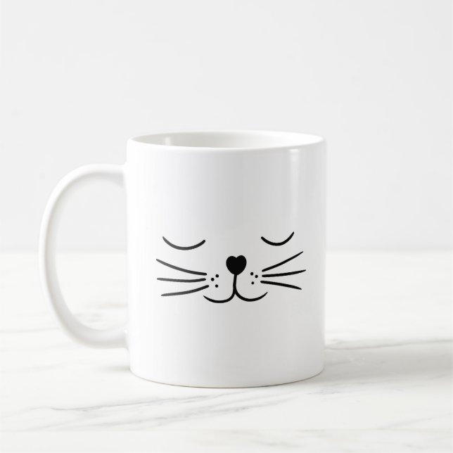Caneca De Café Olhos de Gato Fofo Dormem (Esquerda)