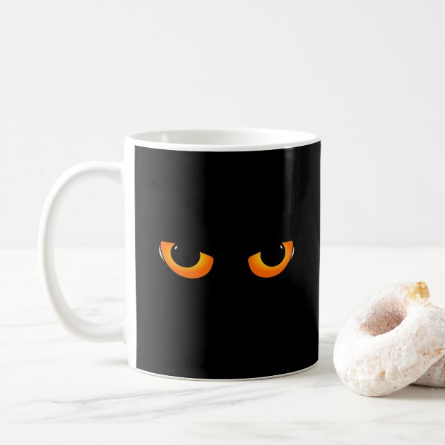 Caneca De Café Olhos de Gato Louco (Com Donut)