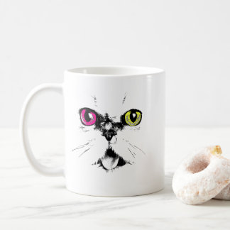 Caneca De Café Olhos de Gato Pintados