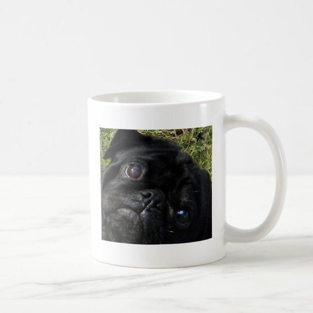 Caneca De Café olhos do preto-pug (Direita)
