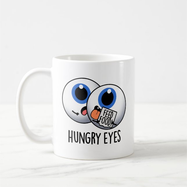 Caneca De Café Olhos Engraçados Engraçados Pun De Olhos (Esquerda)