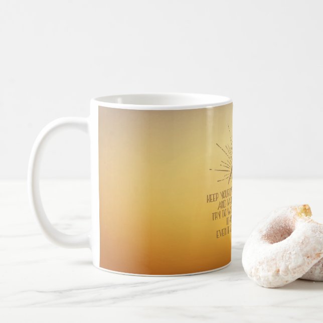 Caneca De Café Olhos Fixos no Sol (Com Donut)