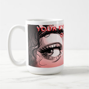 Caneca De Café Olhos Românticos da Arte Pop: "Seus Olhos São o Oc