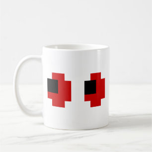 Caneca De Café Olhos Vermelhos De 8 Bits