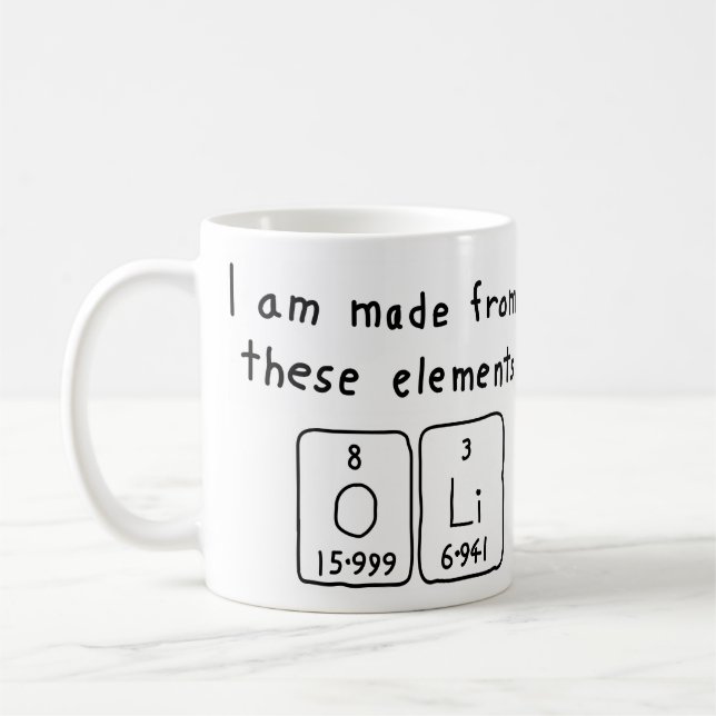 Caneca De Café Oli mesa periódica (Esquerda)