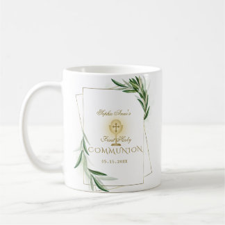 Caneca De Café Olivais Elegantes Saem Douradas Primeira Comunhão