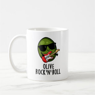 Caneca De Café Olive Rock E Roll Funny Rocker Olive Pun