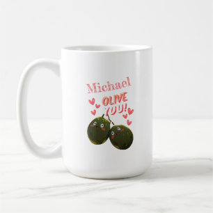Caneca De Café Olive You Two Olives Hearts