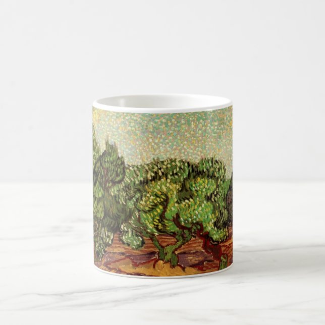 Caneca De Café Oliveira, Céu Azul Pálido por Vincent van Gogh (Centro)