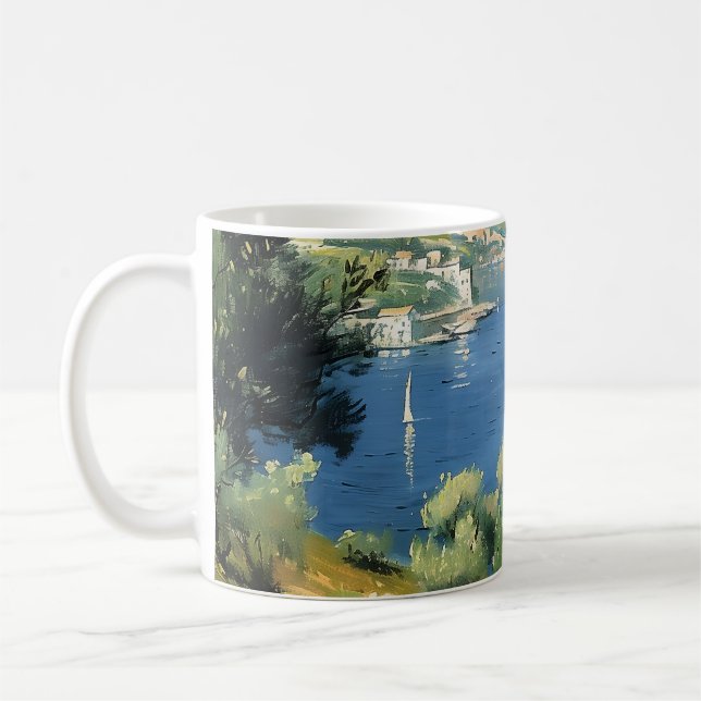Caneca De Café Oliveira Mediterrânea junto ao Mar  (Esquerda)