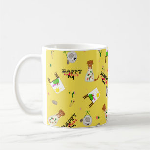 Caneca De Café Oliver A Lontra Modelo do Dia das Mães em amarelo