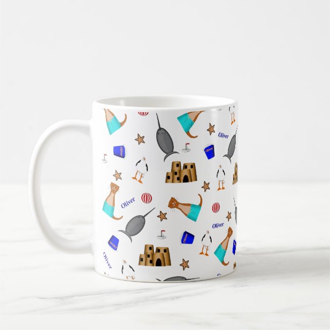 Caneca De Café Oliver The Otter Summer Beach Vacntern (Esquerda)