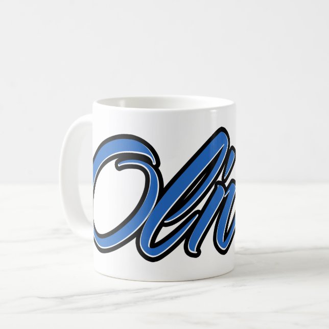 Caneca De Café Oliver Vorname Name blue Tasse Kaffeetasse (Frente Esquerda)