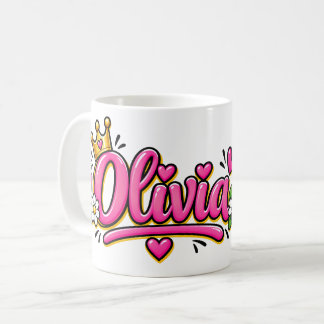 Caneca De Café Olivia Coffee Mug, Personalized Olivia Name Cup