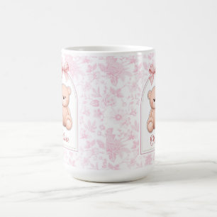 Caneca De Café Olivia   Design de Enfermeiro de Urso Rosa Persona