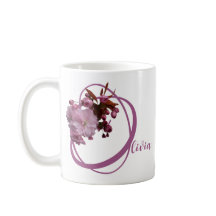 Olivia personalizável nome bonito cor-de-rosa clas