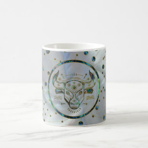 Caneca De Café Olmo Dourado do zodíaco do Taurus na constelaçã