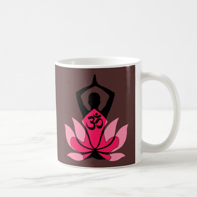Caneca De Café OM Namaste Espiritual Lotus Flower Yoga em número (Direita)
