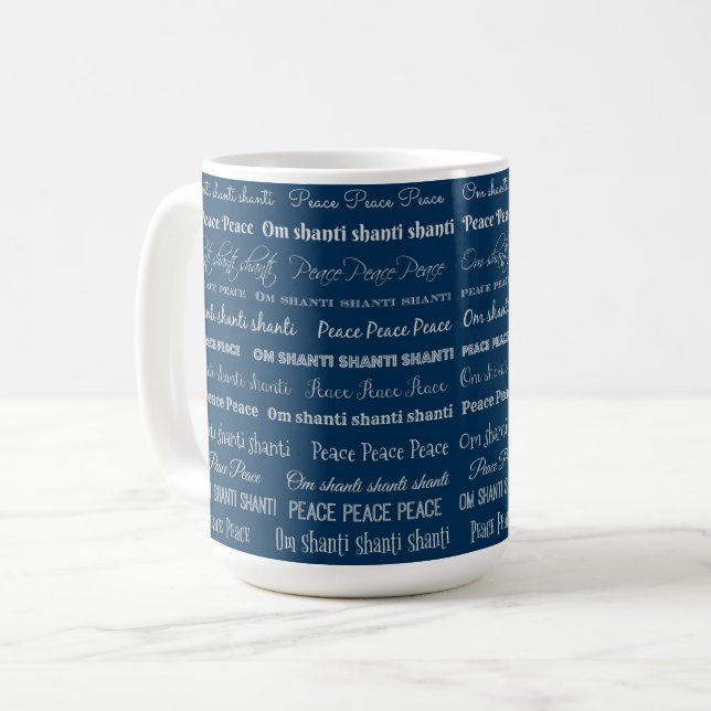 Caneca De Café Om Shanti, Peace (Frente Esquerda)