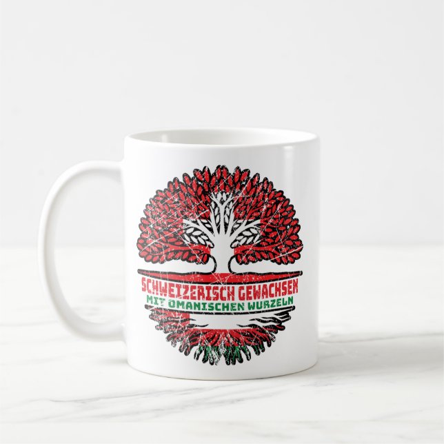 Caneca De Café Oman Omanisch Schweizer Baum Wurzel und Schweizer  (Esquerda)