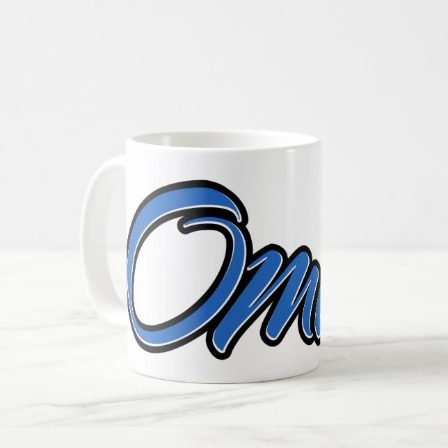 Caneca De Café Omar Vorname Name blue Tasse Kaffeetasse (Frente Esquerda)