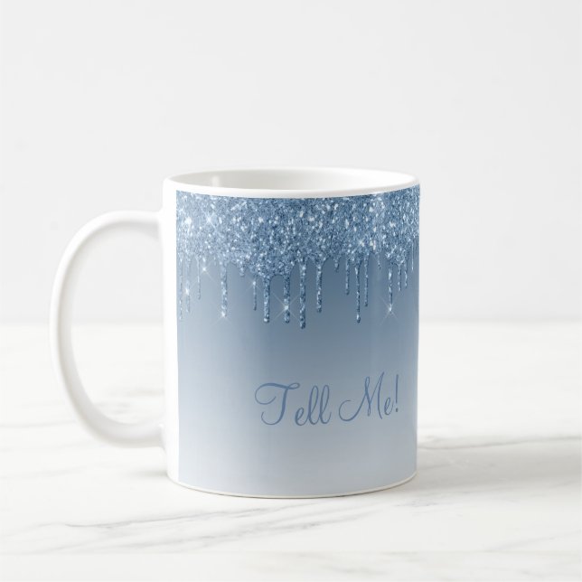 Caneca De Café Ombré de Script Moderno Chic Chic Glitter Elegante (Esquerda)