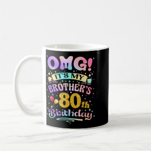 Caneca De Café Omg Irmãos 80º Aniversário Feliz 80 Anos de Idade