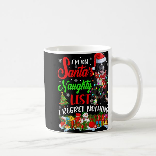 Caneca De Café On Santas Naughty List Xmas Boxer  (Direita)