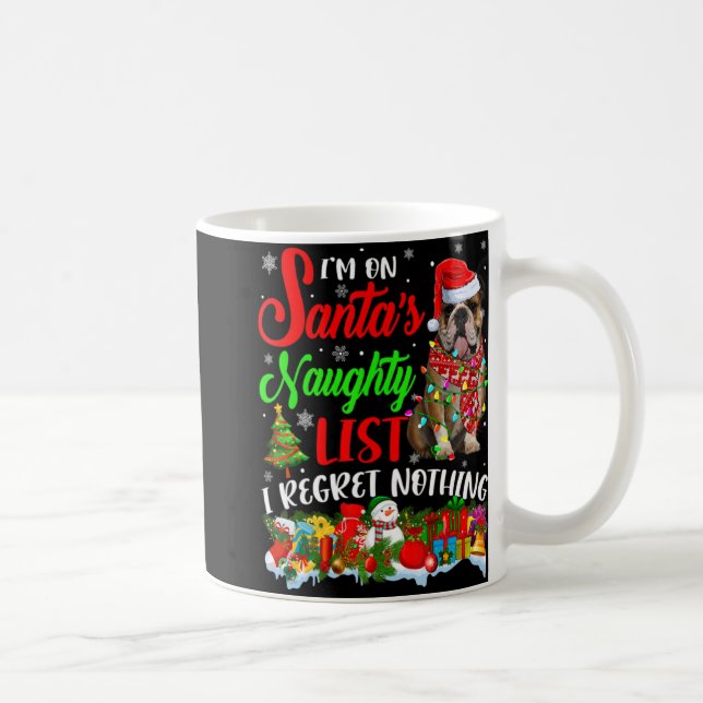Caneca De Café On Santas Naughty List Xmas English Bulldog  (Direita)