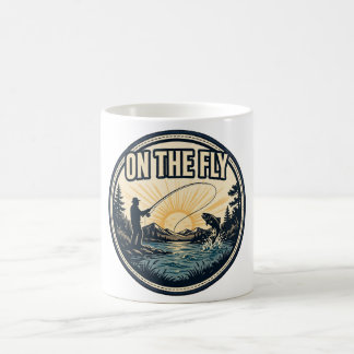 Caneca De Café On The Fly — Fly Fisherman Lançando ao Nascer do S