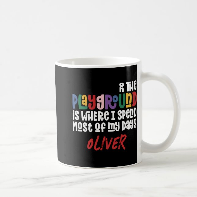 Caneca De Café On The Playground Tygraphy Modern Teacher Gift  (Direita)