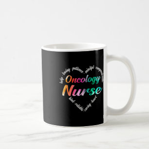 Caneca De Café Oncologia Enfermeira Coração Nuvem Aquarela Arco-Í