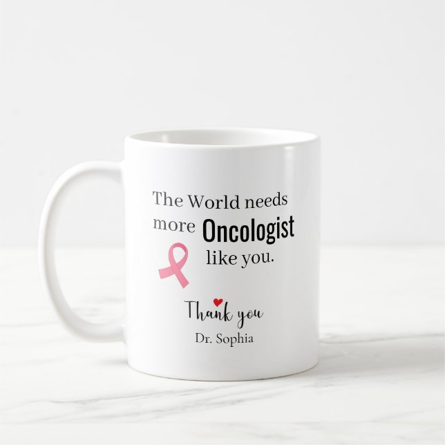 Caneca De Café Oncologista Obrigado Nome Personalizado (Esquerda)