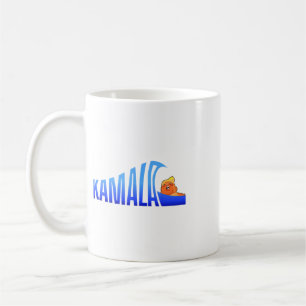 Caneca De Café Onda Azul Kamala Sobre Trump Harris Para President