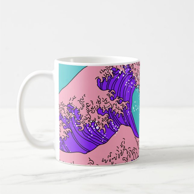 Caneca De Café Onda de excelente no estilo de Arte de Pop Vaporwa (Esquerda)