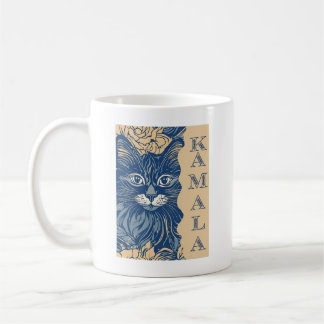 Caneca De Café Onda De Gatos Azuis Para Kamala