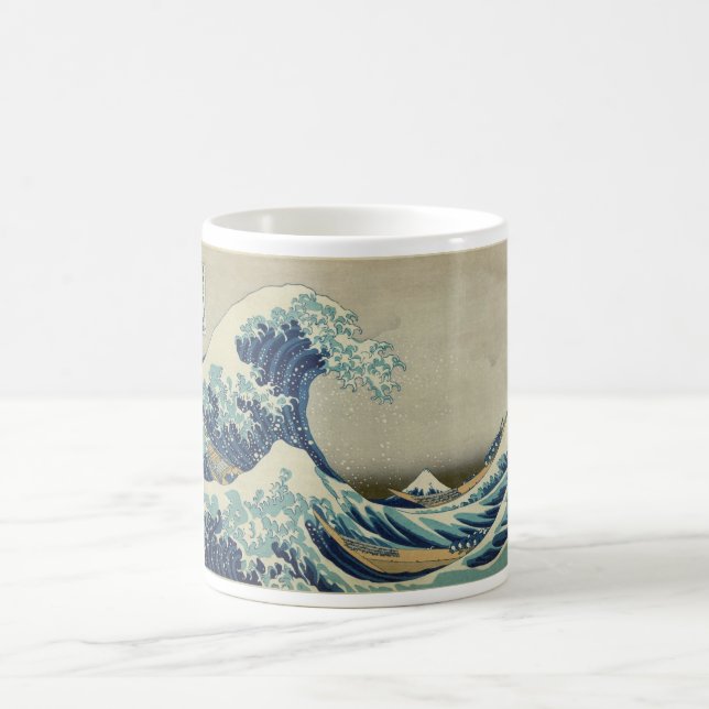 Caneca De Café Onda de Kanagawa por Katsushika Hokusai (Centro)