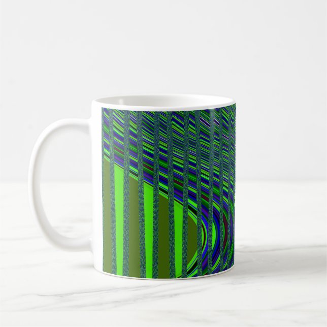 Caneca De Café Onda de tiras de café, Blue-Green (Esquerda)