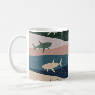 CANECA DE CAFÉ ONDA DE TUBARÃO VINTAGE