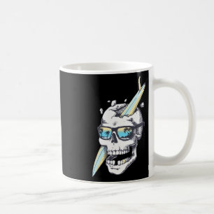 Caneca De Café Onda de Verão de Surfe de Caveira Esqueleto de Pra