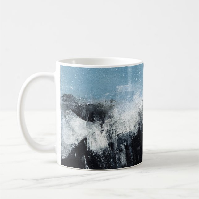 Caneca De Café Onda marítima: design pintado à mão (Esquerda)